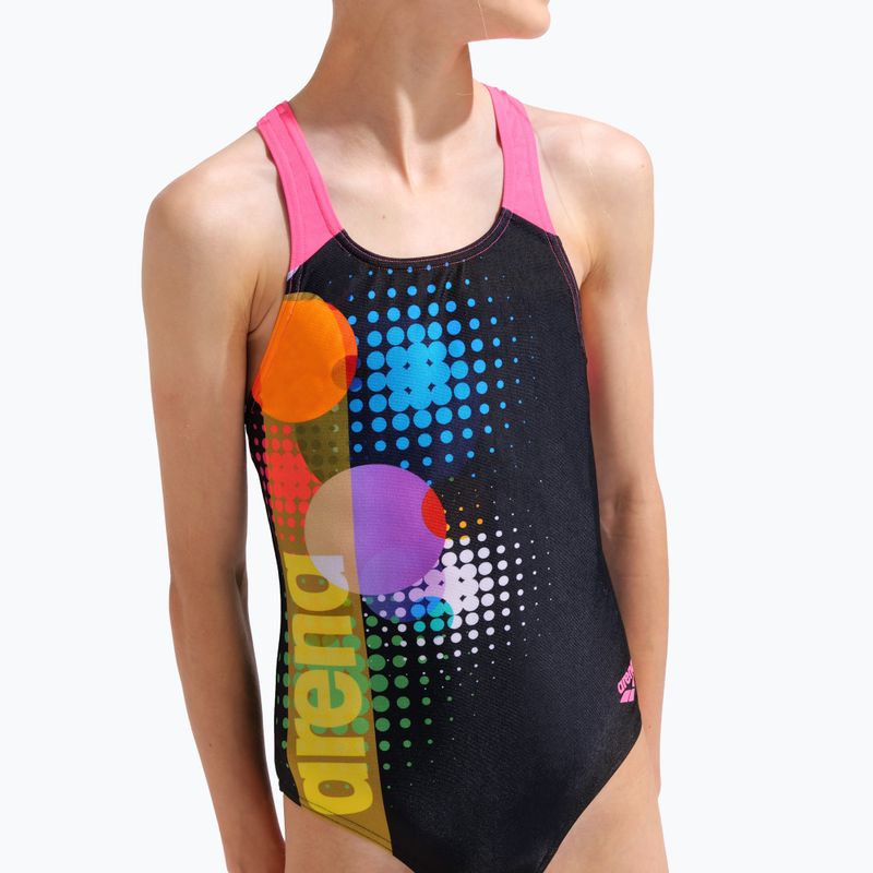 Strój pływacki jednoczęściowy dziecięcy arena Dots Swim Pro Back black multi/black/shocking pink 8