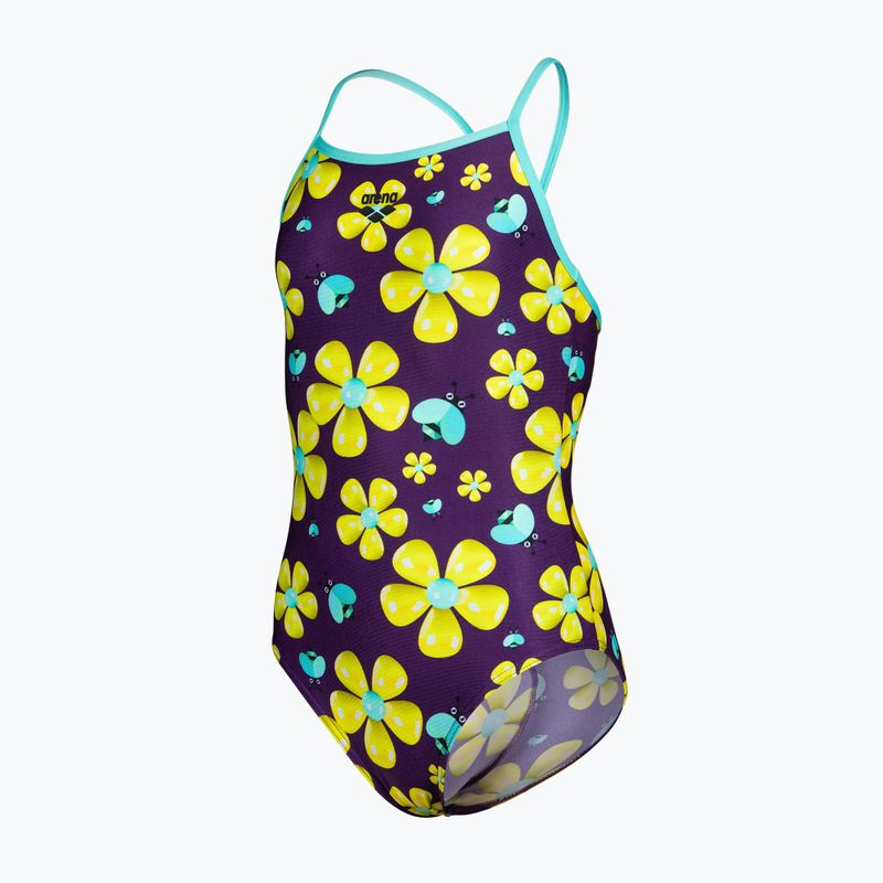 Strój pływacki jednoczęściowy dziecięcy arena Spring Lightdrop Back plum multi/water 3