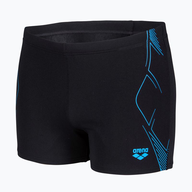 Bokserki pływackie męskie arena Graphic Swim Short black/turquoise 3