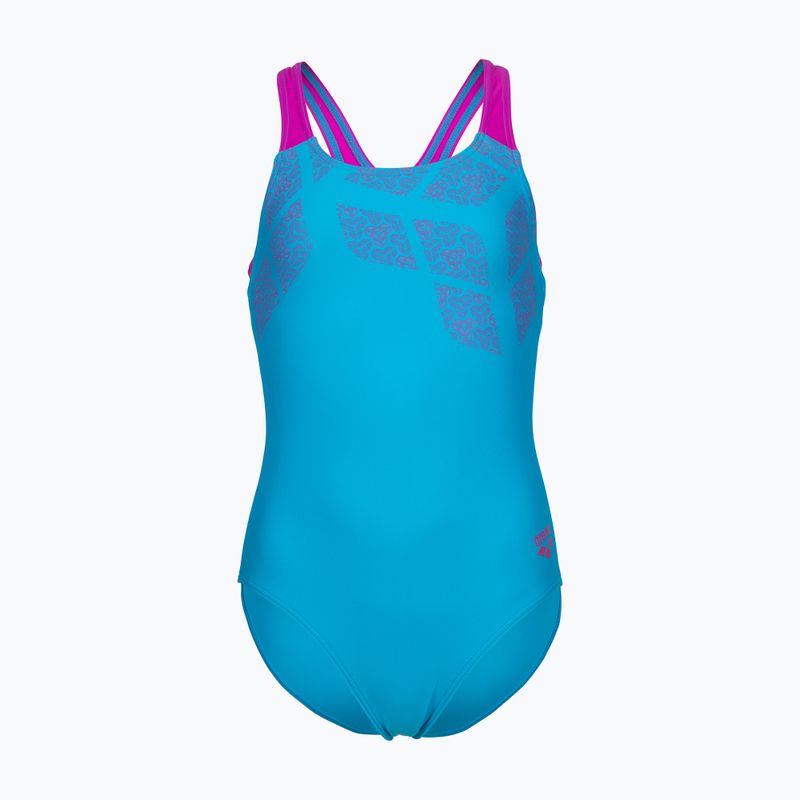 Strój kąpielowy jednoczęściowy dziecięcy arena Kikko Swim Pro Back turquoise/very fuchsia
