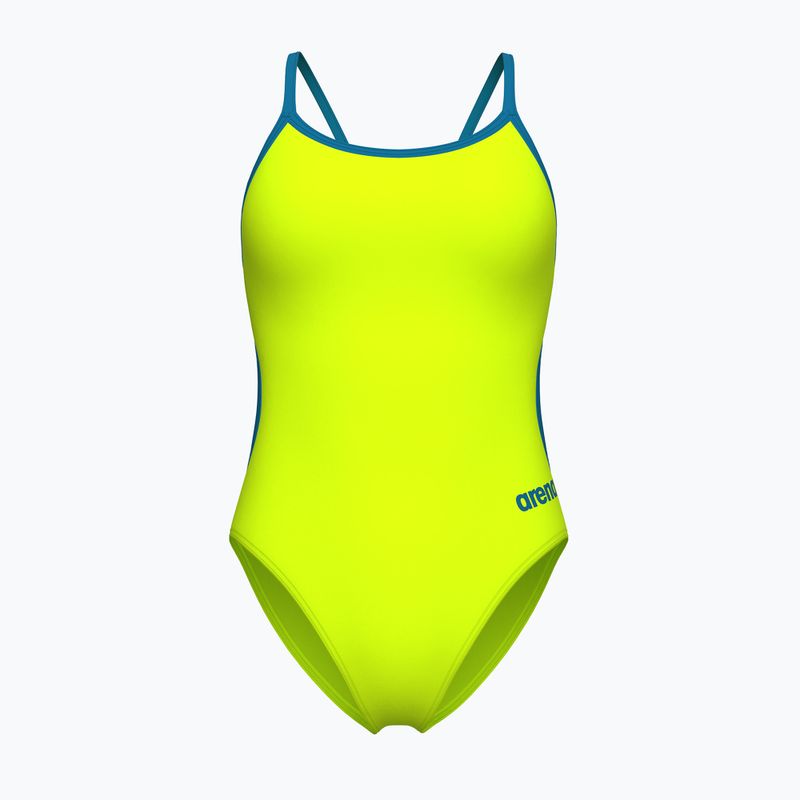 Strój pływacki jednoczęściowy damski Arena Lace Back Solid artic lime/blue cosmo