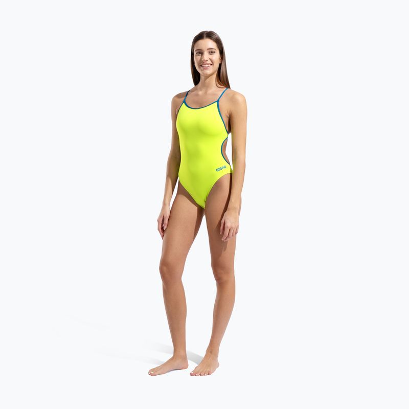 Strój pływacki jednoczęściowy damski Arena Lace Back Solid artic lime/blue cosmo 6
