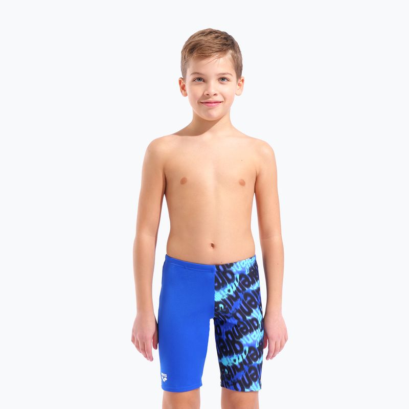 Jammery kąpielowe dziecięce arena Crowded Swim Jammer neon blue/neon blue multi 5