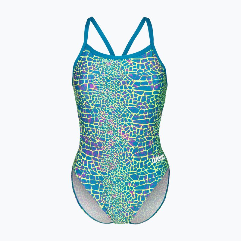 Strój pływacki jednoczęściowy damski arena Snake Skin Challenge blue cosmo multi/blue cosmo
