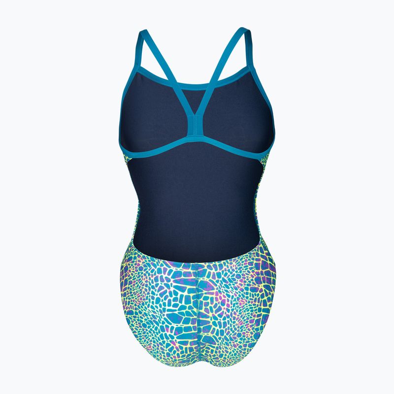 Strój pływacki jednoczęściowy damski arena Snake Skin Challenge blue cosmo multi/blue cosmo 2
