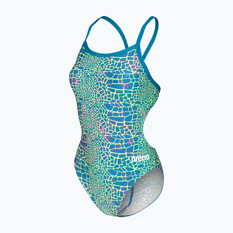 Strój pływacki jednoczęściowy damski arena Snake Skin Challenge blue cosmo multi/blue cosmo 3