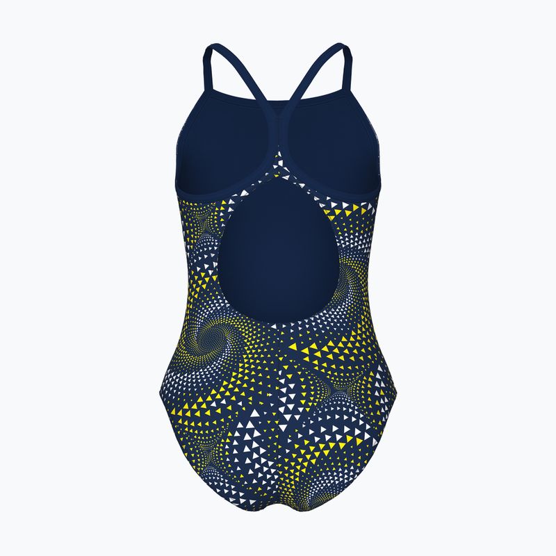 Strój kąpielowy jednoczęściowy dziecięcy arena Fireflow Lightdrop Back navy/team navy yellow 2