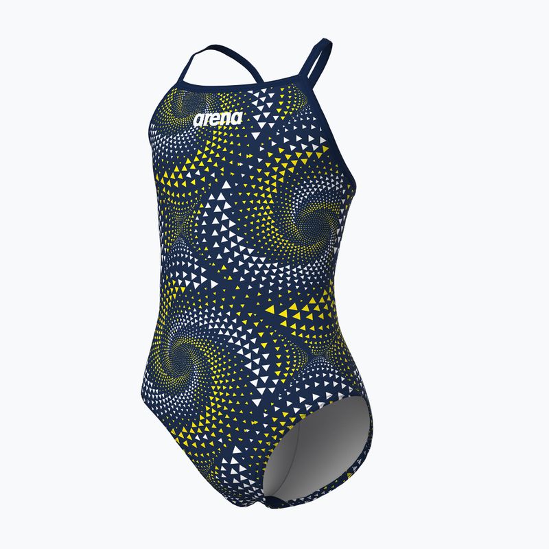Strój kąpielowy jednoczęściowy dziecięcy arena Fireflow Lightdrop Back navy/team navy yellow 3
