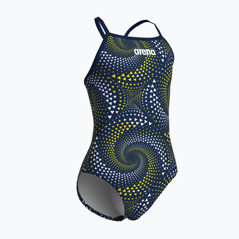 Strój kąpielowy jednoczęściowy dziecięcy arena Fireflow Lightdrop Back navy/team navy yellow 4