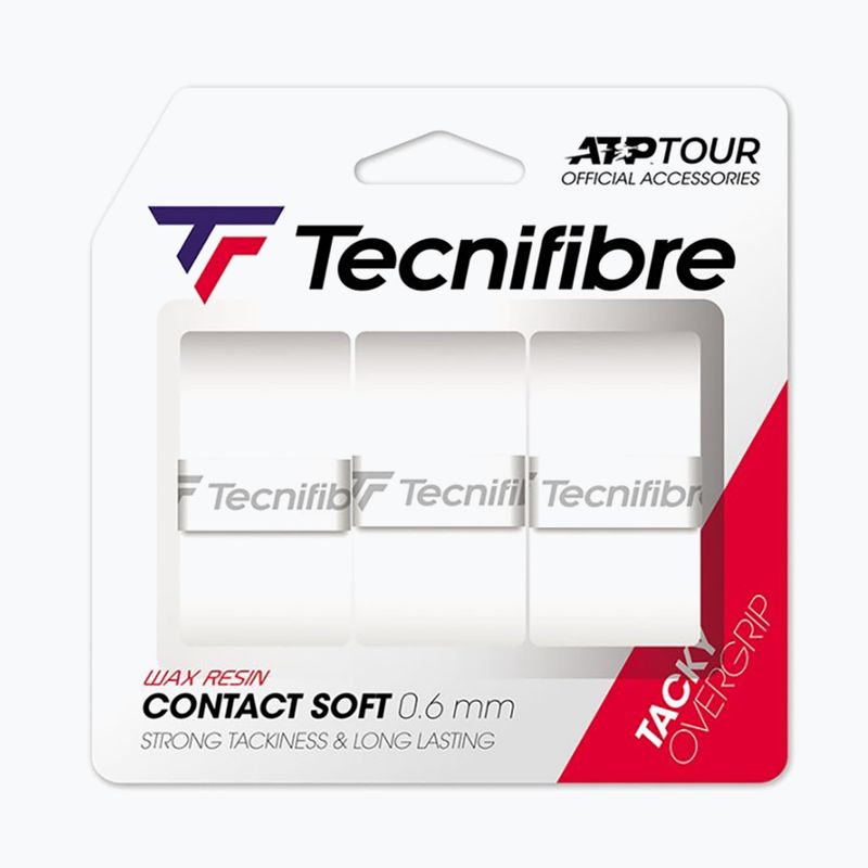 Owijki do rakiet tenisowych Tecnifibre Contact Soft 3 szt. white