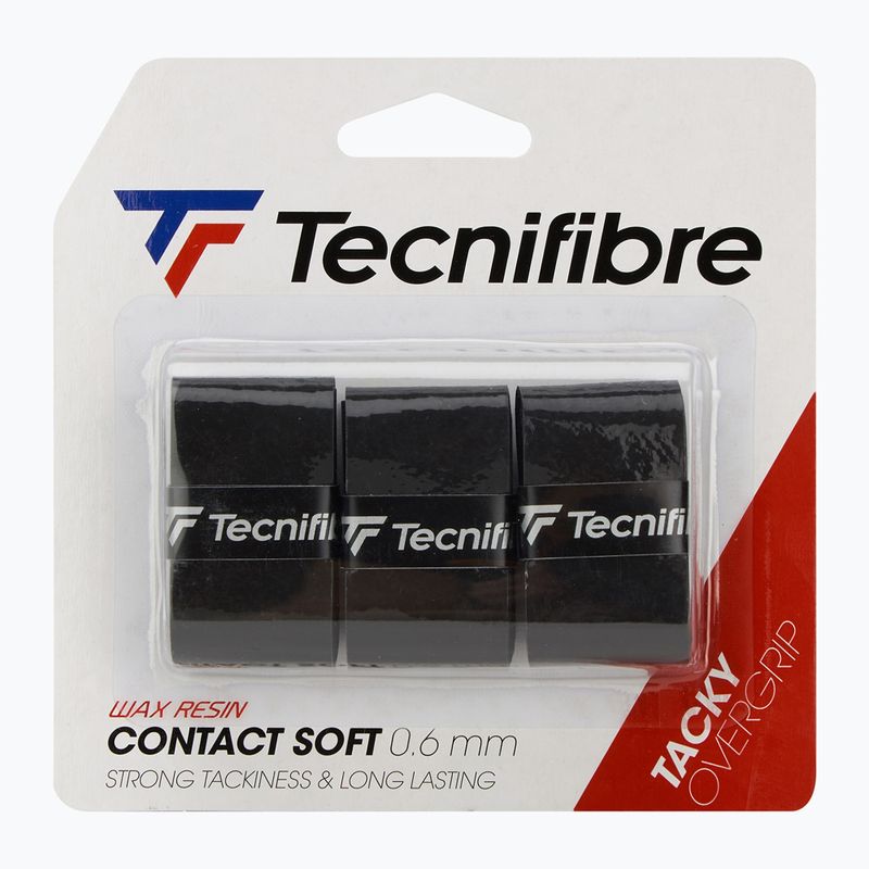 Owijki do rakiet tenisowych Tecnifibre Contact Soft 3 szt. black