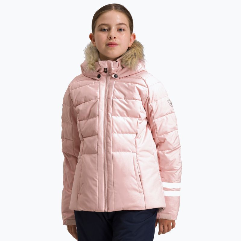 Kurtka narciarska dziecięca Rossignol Girl Polydown powder pink 9