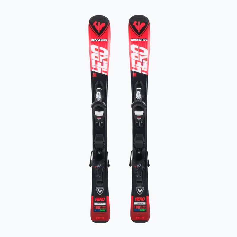Narty zjazdowe dziecięce Rossignol Hero 100-140 + wiązania KID 4 red