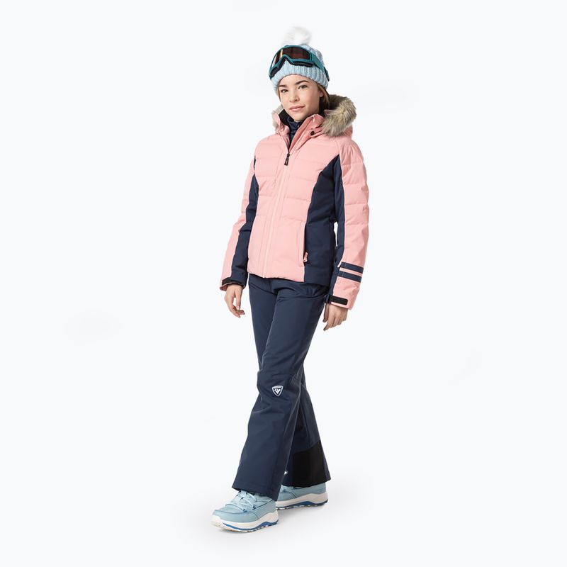 Kurtka narciarska dziecięca Rossignol Girl Polydown cooper pink 4