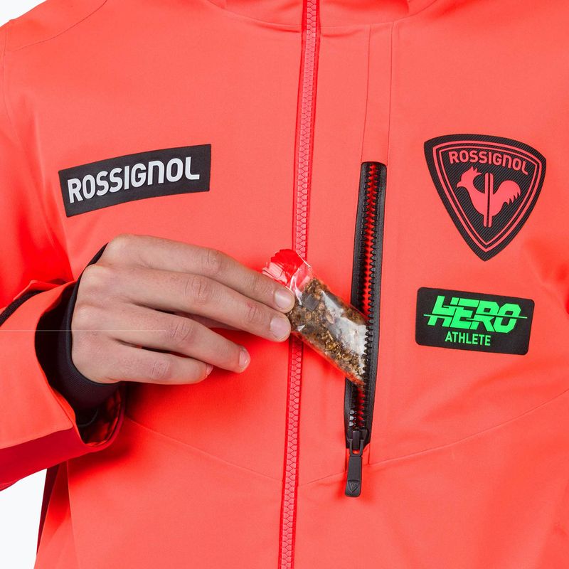 Kurtka narciarska męska Rossignol Hero Blackside neon red 8