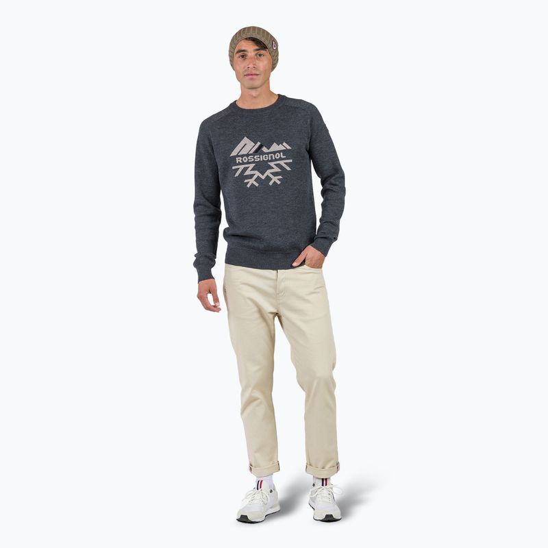 Sweter męski Rossignol Jacquard Crew Neck onyx grey 2