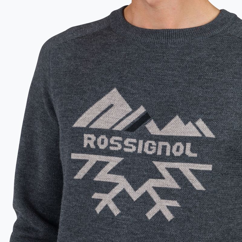 Sweter męski Rossignol Jacquard Crew Neck onyx grey 4