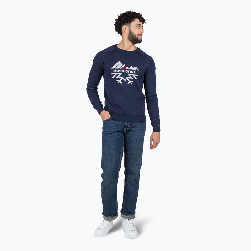Sweter męski Rossignol Jacquard Crew Neck dark navy 2