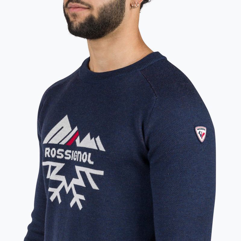 Sweter męski Rossignol Jacquard Crew Neck dark navy 4