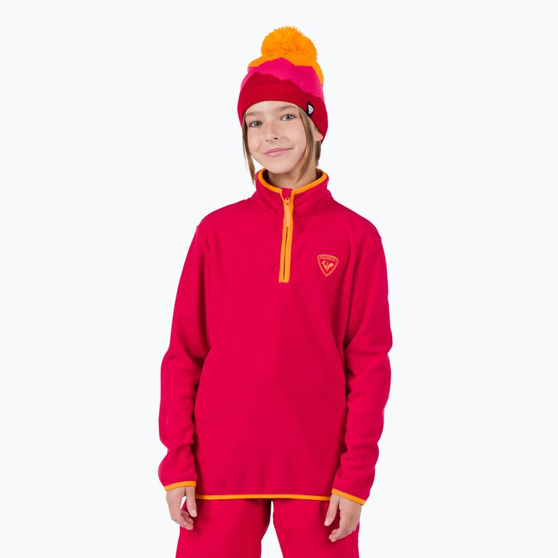 Bluza polarowa  dziecięca Rossignol Jr Strawpile Fleece Fz ruby red