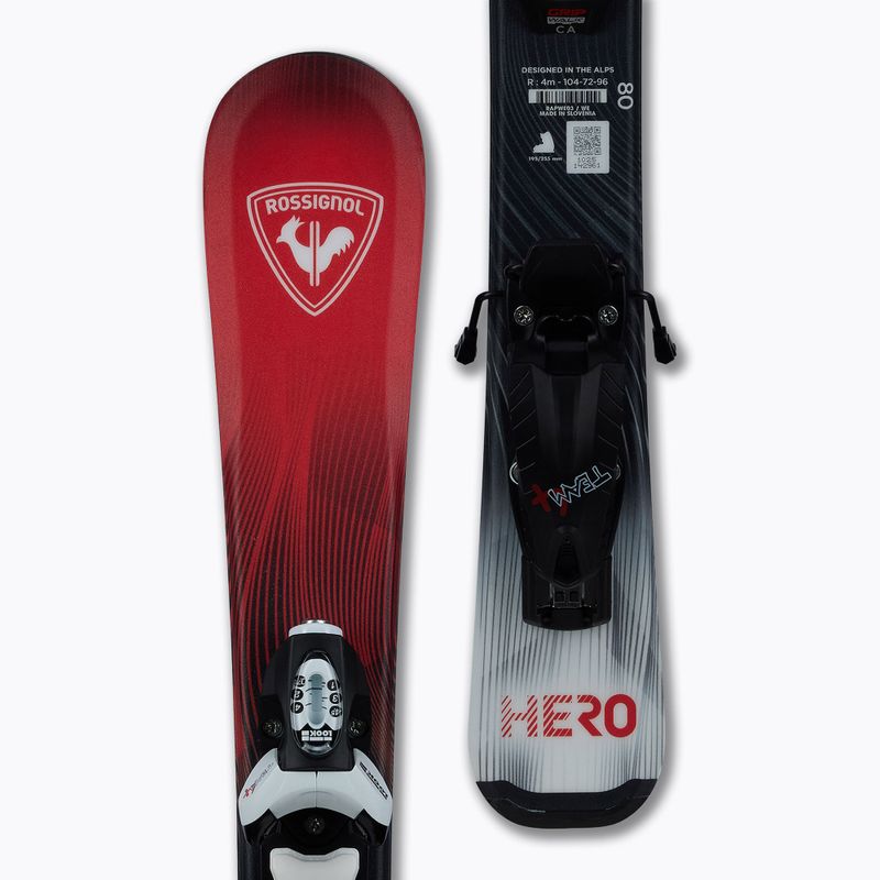 Narty zjazdowe dziecięce Rossignol Hero Kid Pre-Drilled + wiązania Team 4 GW 4