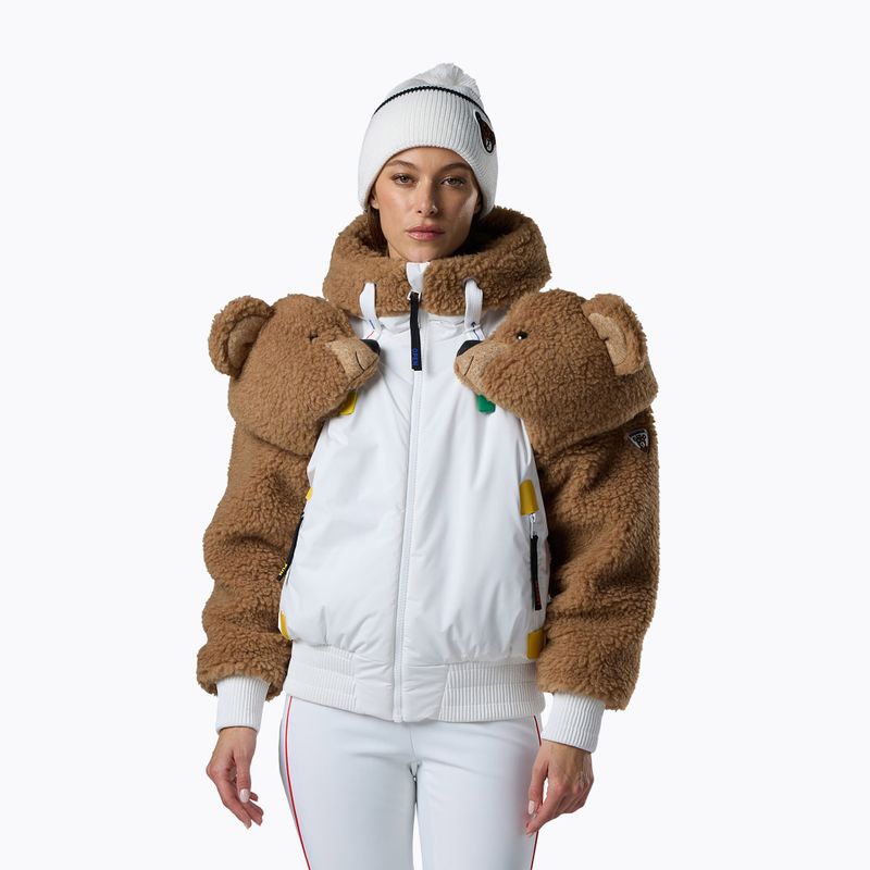 Kurtka narciarska damska Rossignol JCC Teddy Hoodie white