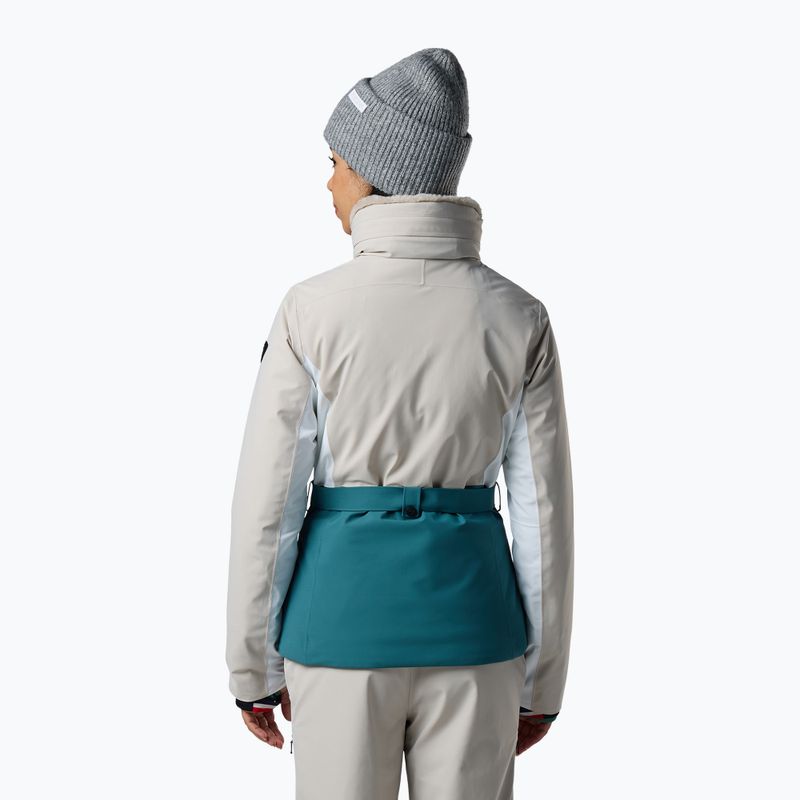 Kurtka narciarska damska Rossignol Snowdazzle Belted silver cloud 3