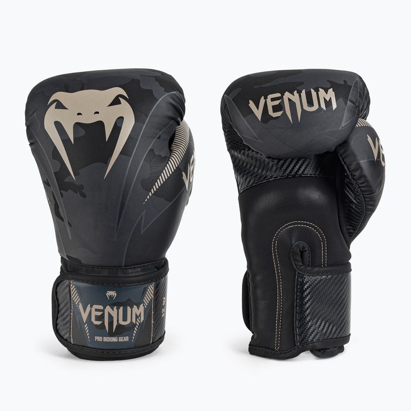 Rękawice bokserskie Venum Impact czarno-szare VENUM-03284-497