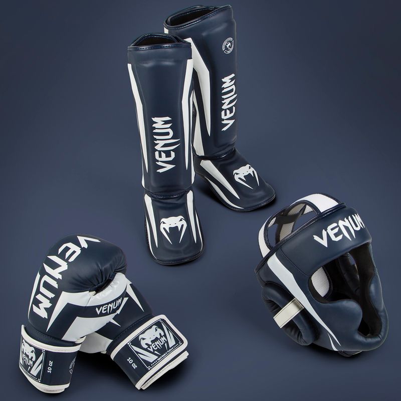 Rękawice bokserskie Venum Elite white/navy blue 10