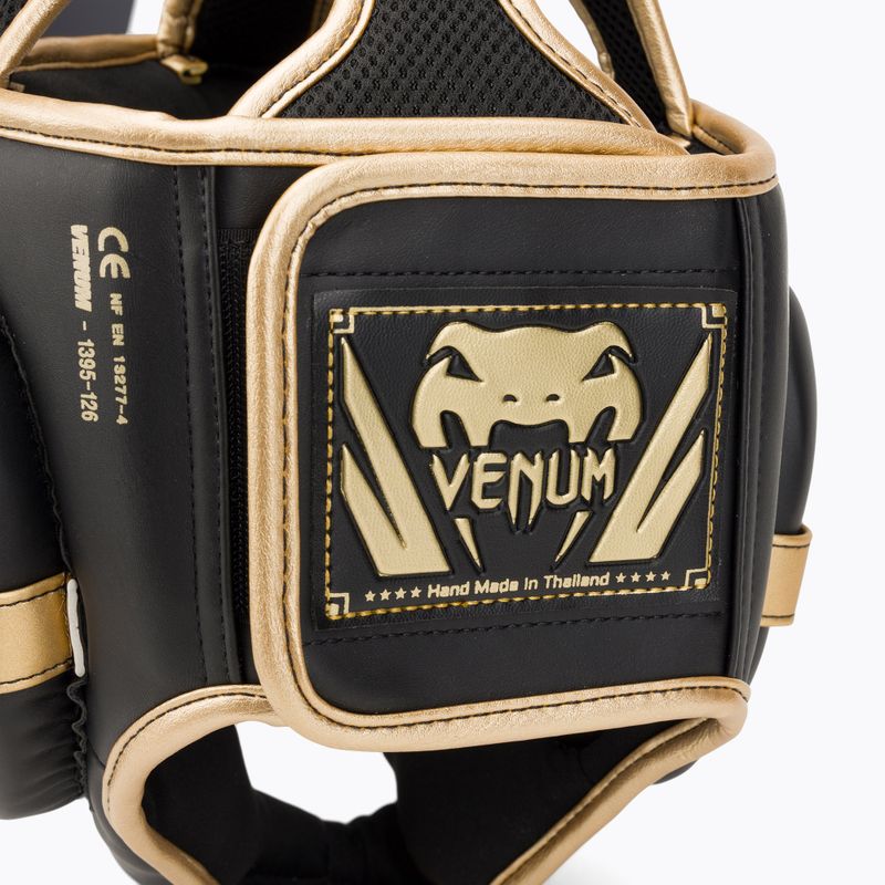 Kask bokserski Venum Elite black/gold 4