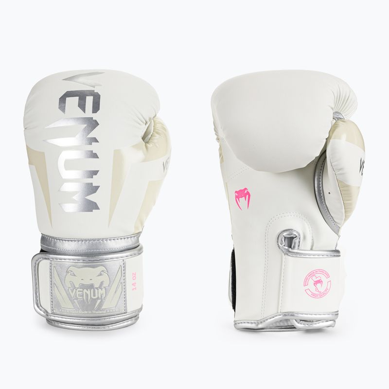 Rękawice bokserskie Venum Elite white/silver 3