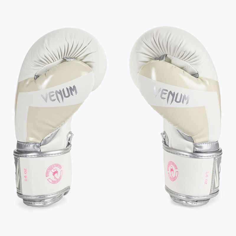 Rękawice bokserskie Venum Elite white/silver 4