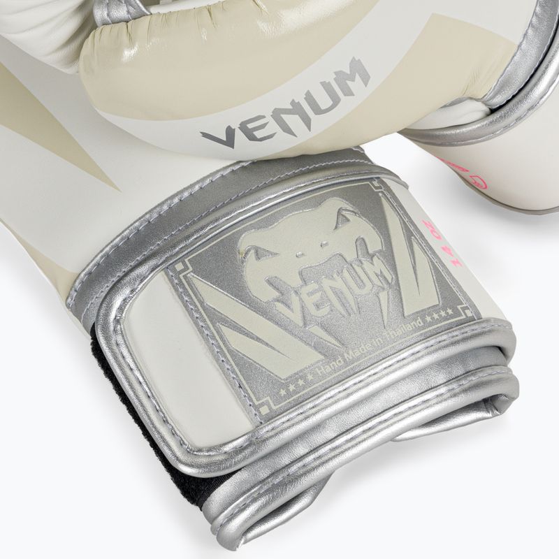Rękawice bokserskie Venum Elite white/silver 5