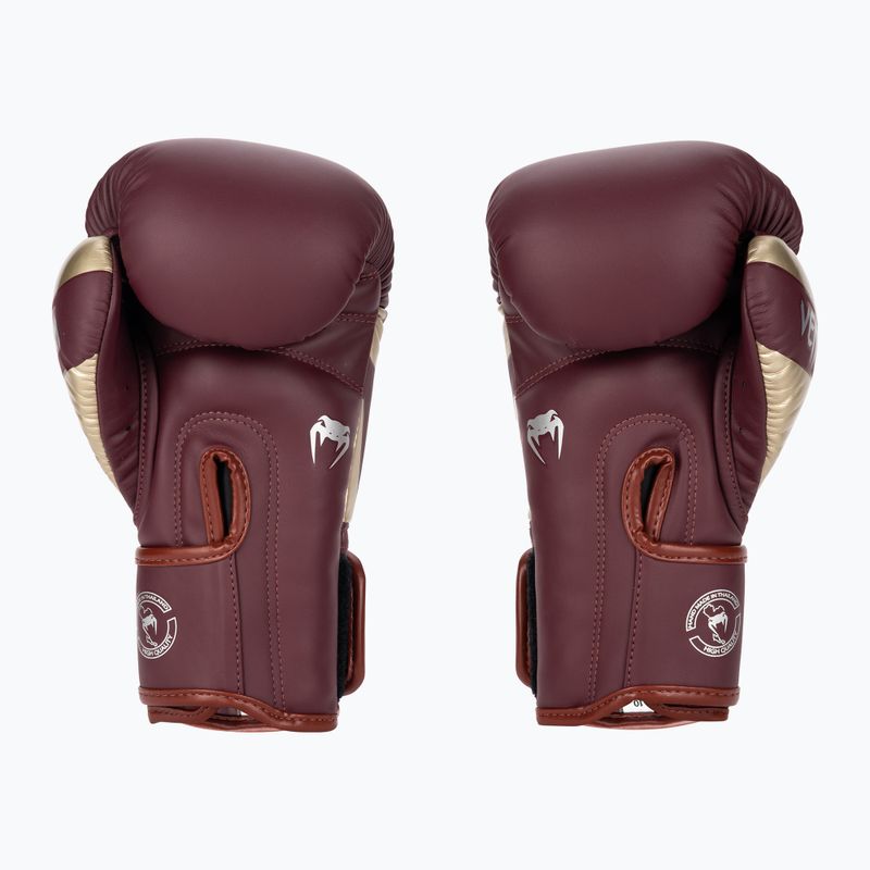 Rękawice bokserskie Venum Elite burgundy/gold 2