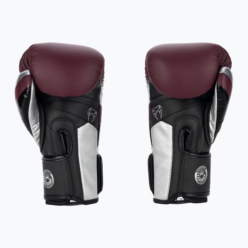 Rękawice bokserskie Venum Elite Evo burgundy/silver 2