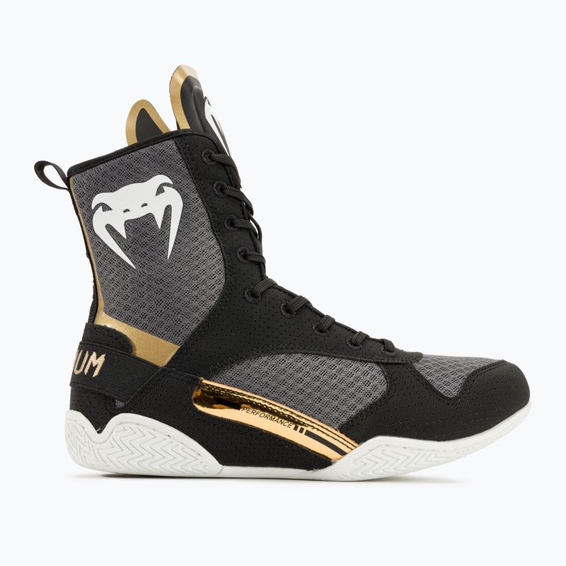 Buty bokserskie Venum Elite Boxing black/white/gold 2