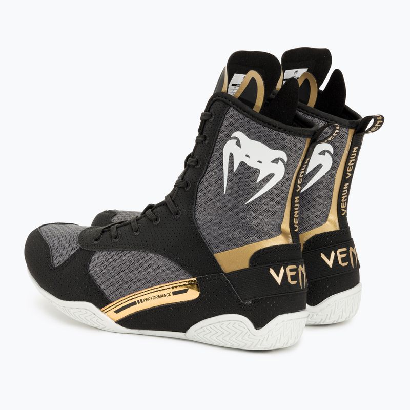 Buty bokserskie Venum Elite Boxing black/white/gold 3