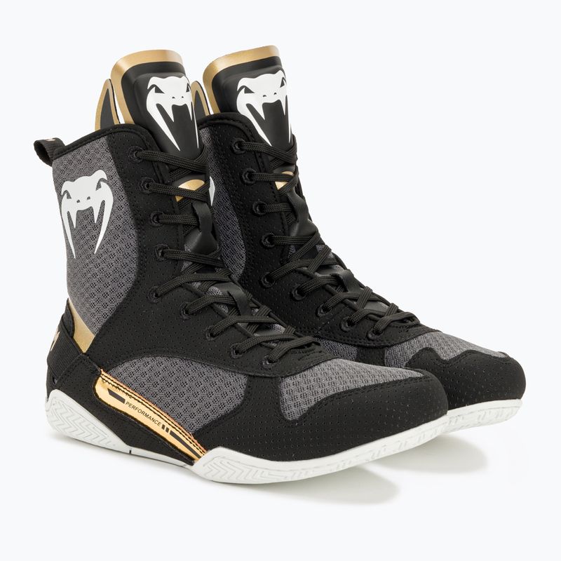 Buty bokserskie Venum Elite Boxing black/white/gold 4