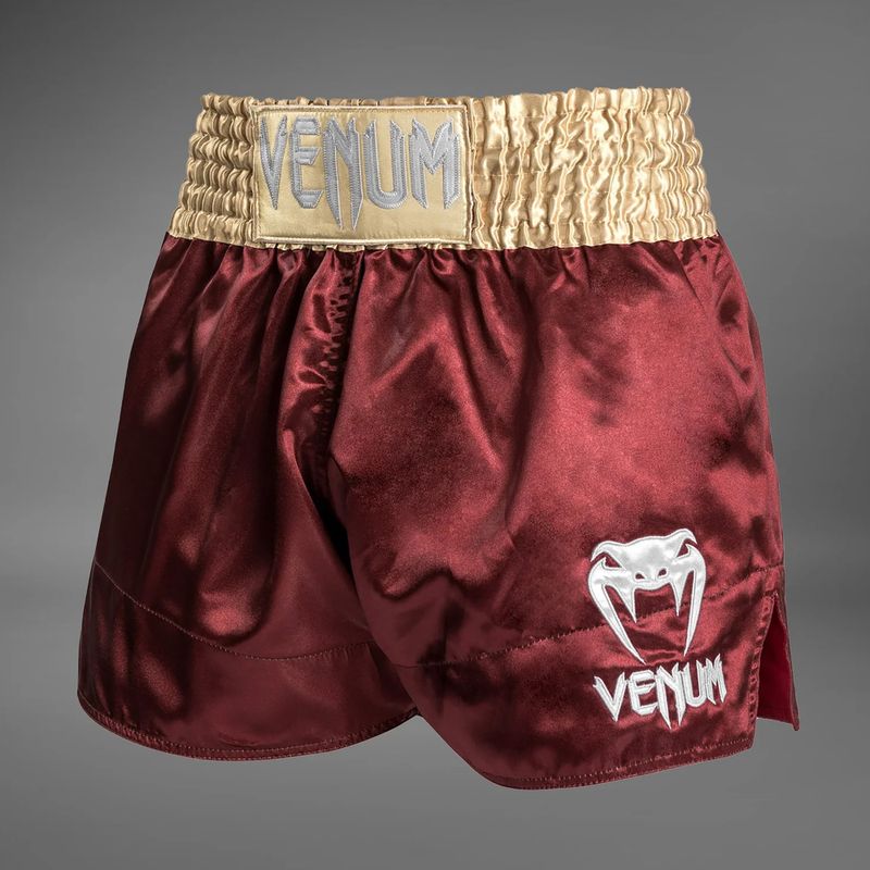 Spodenki treningowe męskie Venum Classic Muay Thai burgundy/gold/white 3