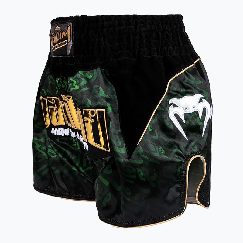 Spodenki treningowe Venum Attack Muay Thai black/green 3