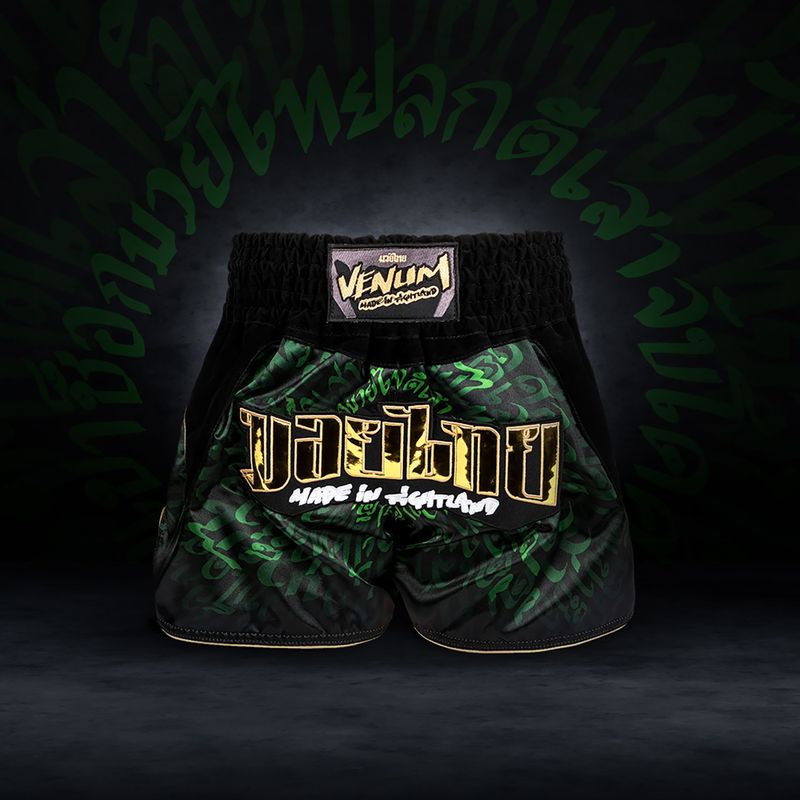 Spodenki treningowe Venum Attack Muay Thai black/green 6