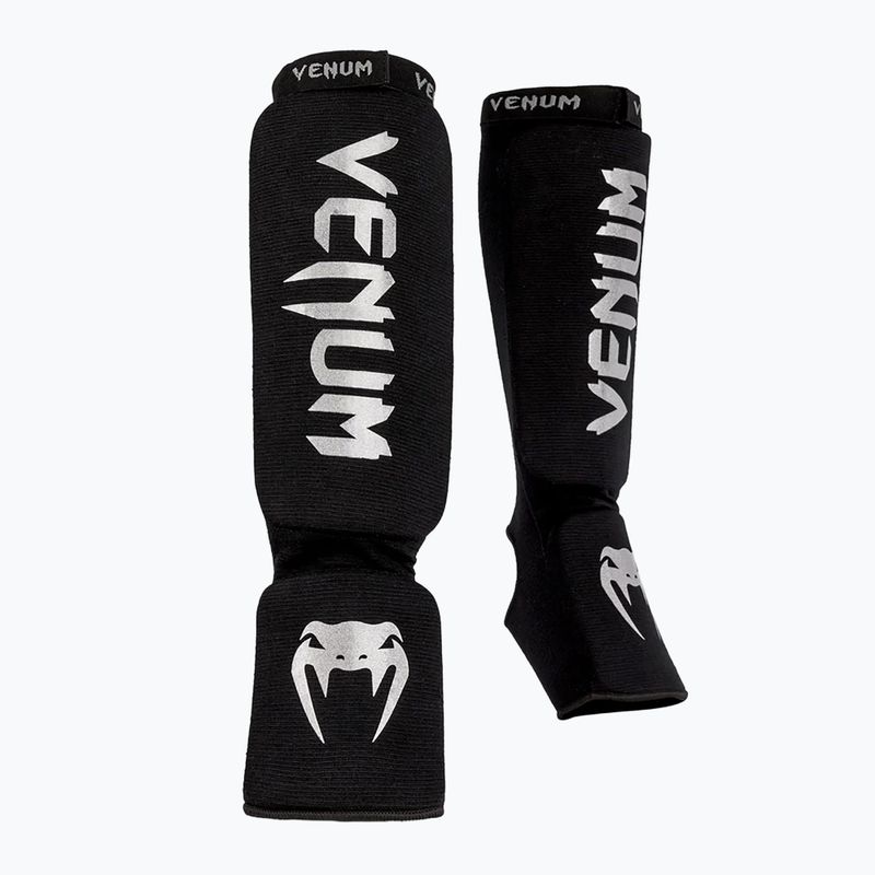 Ochraniacze piszczeli i stóp Venum Kontact Shin Guards black/silver