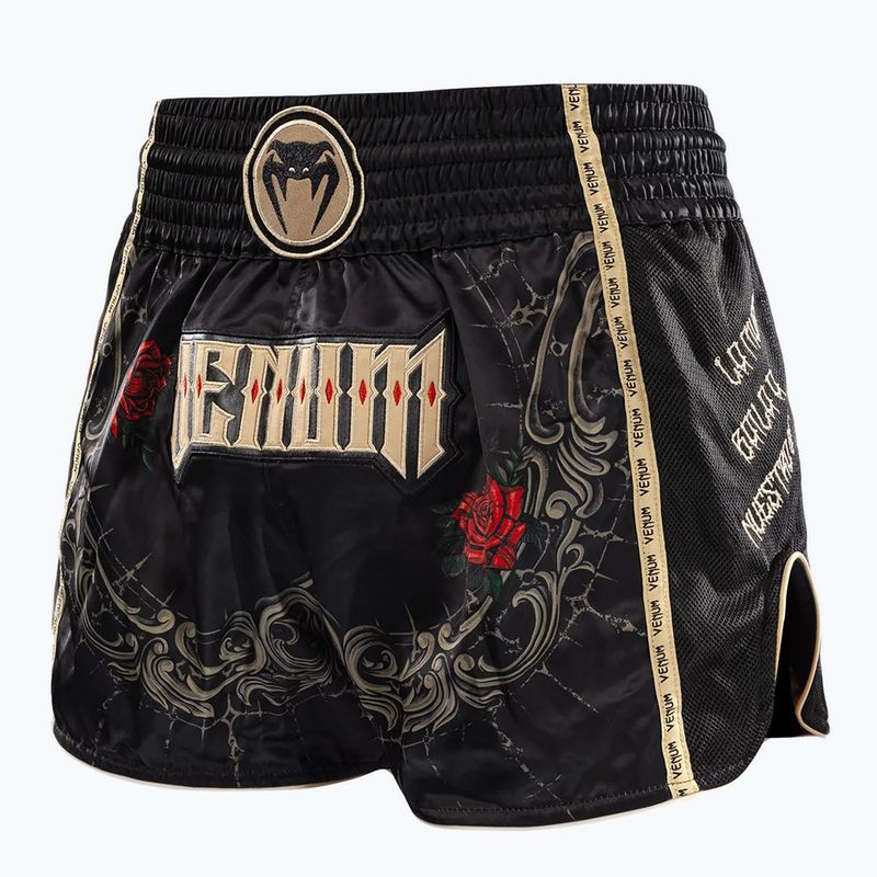 Spodenki treningowe męskie Venum Santa Muerte 5.0 Muay Thai Shorts deep black/gold 3