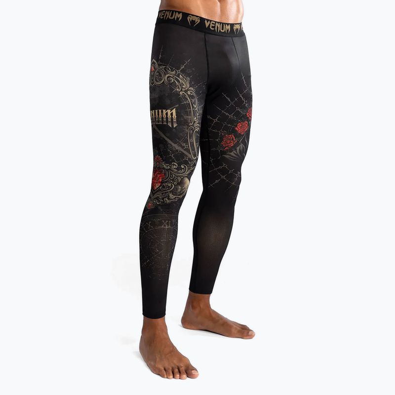 Legginsy treningowe męskie Venum Santa Muerte 5.0 Men’s Spats deep black/gold 5