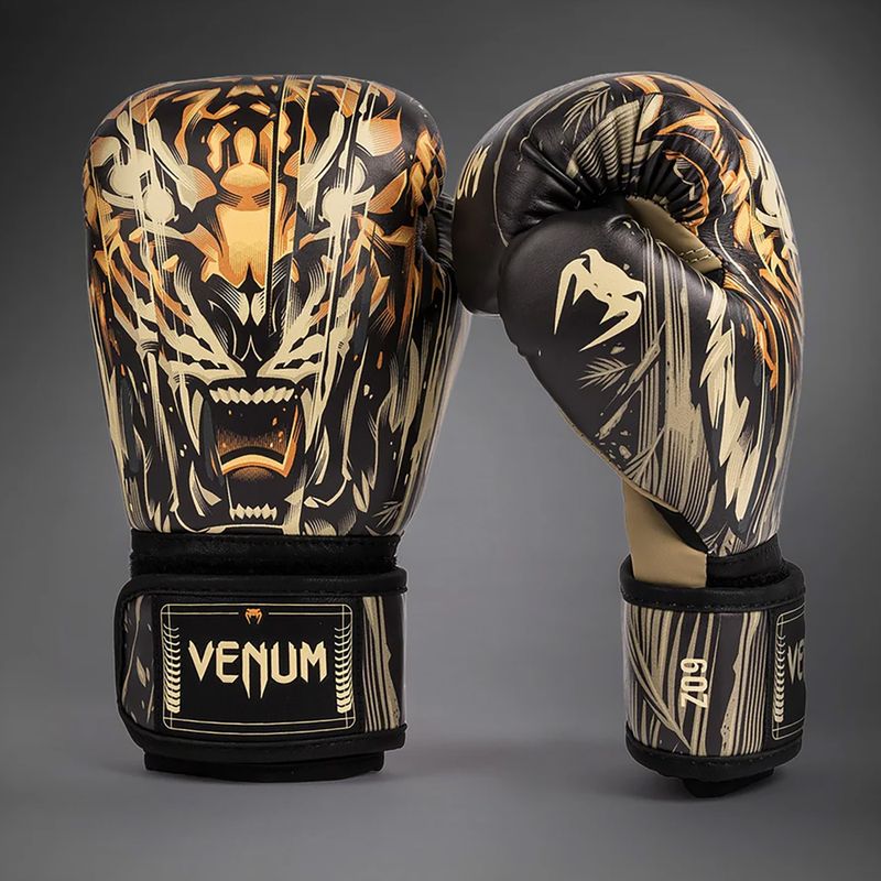 Rękawice bokserskie dziecięce Venum Tiger Kids Boxing black/neon orange 2