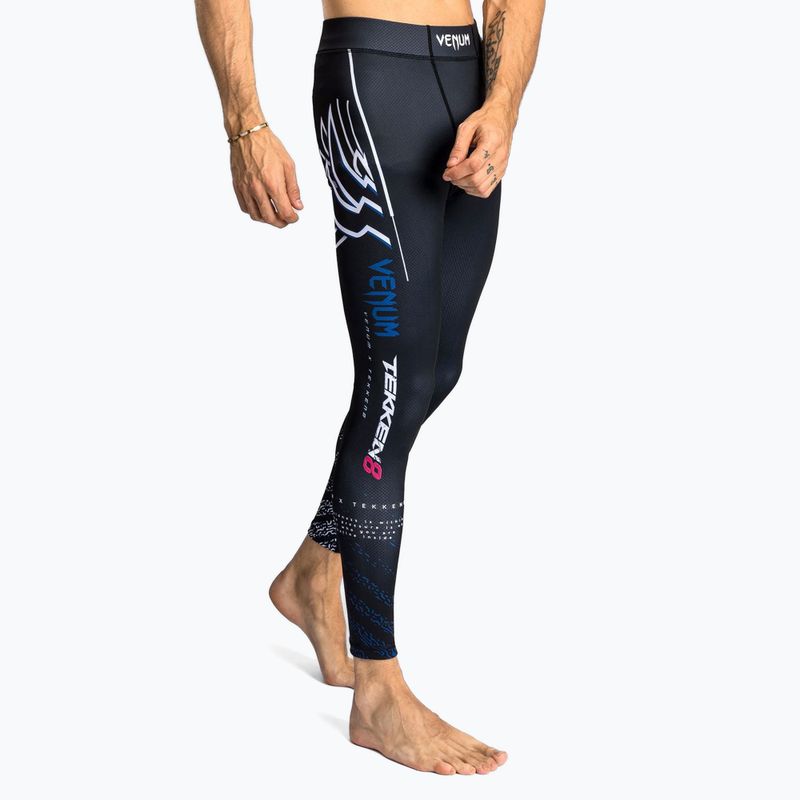 Legginsy treningowe męskie Venum X Tekken 8 - Jin Kazama Spats blue/black/white 4