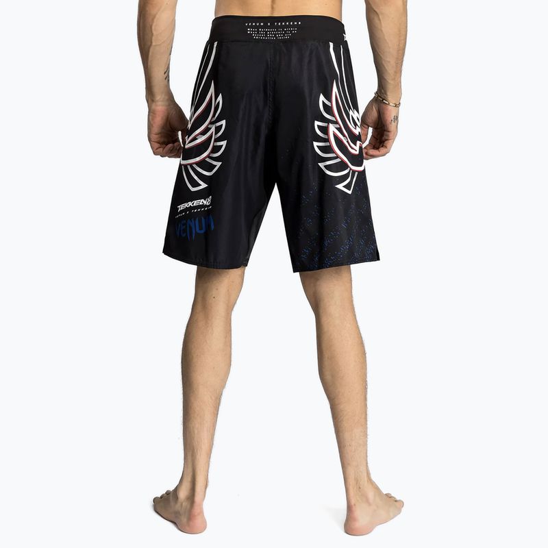 Spodenki treningowe męskie Venum X Tekken 8 - Jin Kazama Fight Shorts blue/black/white 3