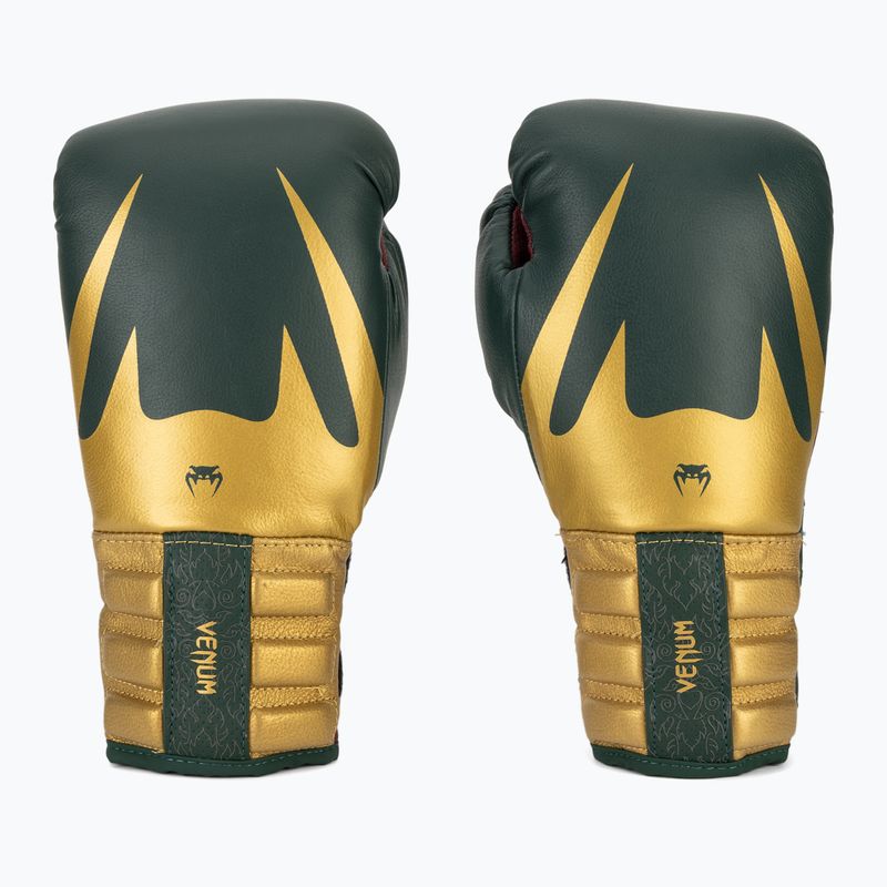 Rękawice bokserskie Venum Reverso Boxing green/gold 2