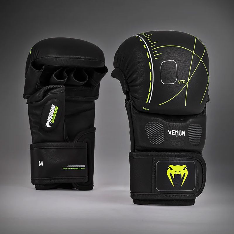 Rękawice sparngowe Venum Training Camp 4.0 black/neo green 2