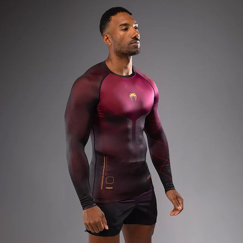 Longsleeve treningowy męski Venum Tactical XT Rashguards black/burgundy/gold 3